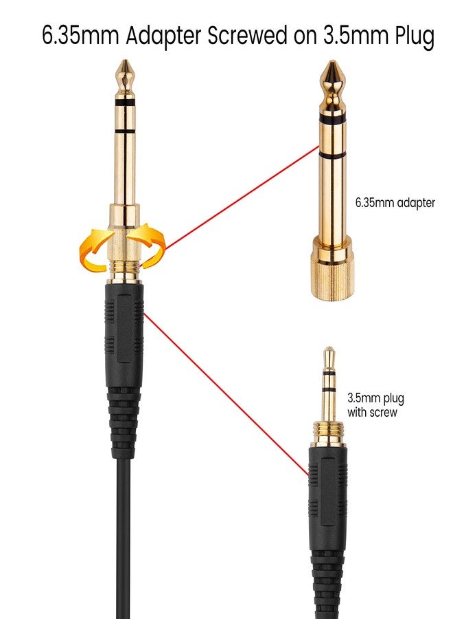 weishan HD598 Cable Coiled Aux Cord Replacement for Sennheiser HD598 Cs HD599 HD569 HD579 HD558 HD518 Headphone Audio Cable with 6.35mm Adapter 4 to 12ft Long - Image 3
